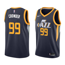 NBA Men Utah Jazz Dark Blue #99 CROWDER Jersey High Quality Name and Number Print