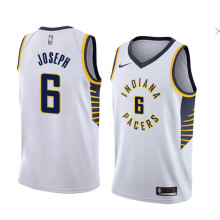 NBA Men Indiana Pacers White #6 JOSEPH Jersey High Quality Name and Number Print