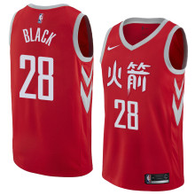 NBA Men Houston Rockets Red Jersey Chinese Version #28 BLACK High Quality Name and Number Print