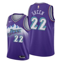 NBA Men Utah Jazz Purple Snow Mountain #22 GREEN Jersey High Quality Name and Number Print