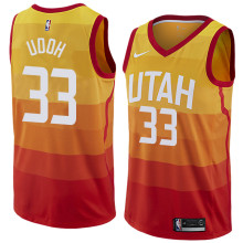 NBA Men Utah Jazz Yellow & Orange #33 UDOH Jersey High Quality Name and Number Print