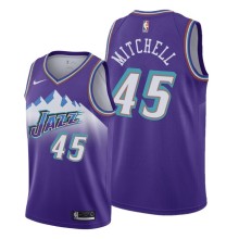 NBA Men Utah Jazz Purple Snow Mountain #45 MITCHELL Jersey High Quality Name and Number Print