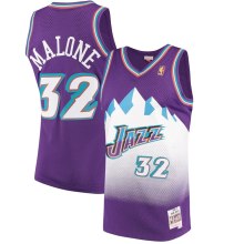 NBA Men Utah Jazz Purple Snow Mountain #32 MALONE Jersey High Quality Name and Number Print