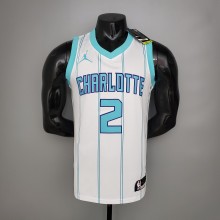 NBA Men New Season Charlotte Hornets #2 BALL White Jersey High Quality Name and Number Print