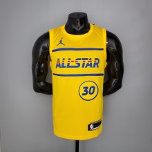 NBA Men 2021 All Star Jerseys Yellow #30 CURRY Jersey High Quality Name and Number Print