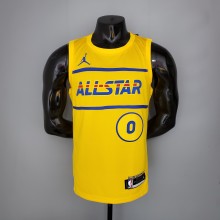 NBA Men 2021 All Star Jerseys Yellow #0 LILLARD Jersey High Quality Name and Number Print