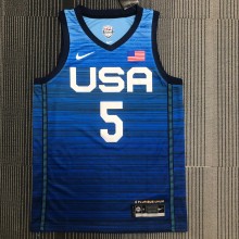 NBA Men Tokoyo Olimpics 2020 USA National Blue #5 LAVINE Jersey High Quality Name and Number Print