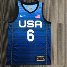 NBA Men Tokoyo Olimpics 2020 USA National Blue #6 LILLARD Jersey High Quality Name and Number Print