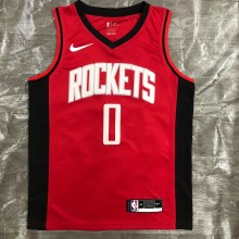 NBA Men Season 2021 Houston Rockets Red #0 WESTBROOK Jersey High Quality Name and Number Print