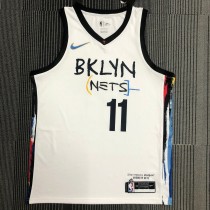 NBA Men Season 2021 Brooklyn Nets White City #11 IRVING Jersey High Quality Name and Number Print