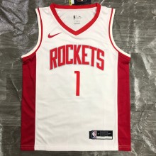 NBA Men Season 2021 Houston Rockets White #1 MCGRADY Jersey High Quality Name and Number Print