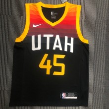 NBA New Season 2021 Men Utah Jazz Black City #45 MITCHELL Jersey High Quality Name and Number Print