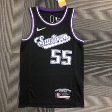 NBA 75th Anniversary Season 2022 Sacramento Kings Black #55 WILLAMS Jersey High Quality Name and Number Print