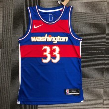 NBA Men 75th Anniversary Season 2022 Washington Wizards Blue #33 KUZMA Jersey High Quality Name and Number Print