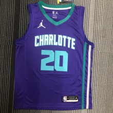 NBA Men New Season Charlotte Hornets #20 HAYWARD Purple Jersey High Quality Name and Number Print