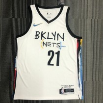 NBA Men Season 2021 Brooklyn Nets White City #21 ALDRIDGE Jersey High Quality Name and Number Print
