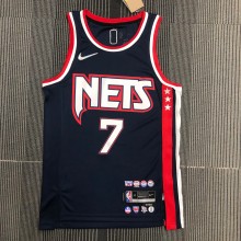 NBA Season 2022 75th Anniversary Brooklyn Nets Black #7 DURANT Jersey High Quality Name and Number Print