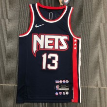 NBA Season 2022 75th Anniversary Brooklyn Nets Black #13 HARDEN Jersey High Quality Name and Number Print