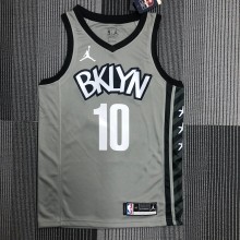 NBA Men Brooklyn Nets Grey with Jordan Logo #10 SIMMONS Jersey High Quality Name and Number Print
