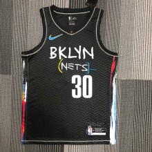 NBA Men Season 2021 Brooklyn Nets Black City #30 CURRY Jersey High Quality Name and Number Print