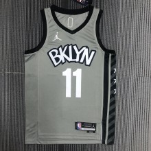 NBA Men 75th Anniversary Brooklyn Nets Grey with Jordan Logo #11 IRVING Jersey High Quality Name and Number Print