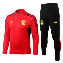 22-23 Flamengo Red with Zipper Sweater Tracksuit Thai Quality