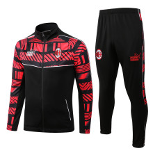22-23 Ac Milan Black Jacket with Red Ink-jet Printing Tracksuit Thai Quality