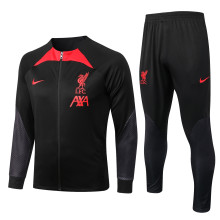 22/23 Liverpool Black with Red Collar Jacket Tracksuit Thai Quality