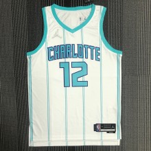 NBA Men 75th Anniversary New Season Charlotte Hornets #12 DUBRE JR. White Jersey High Quality Name and Number Print