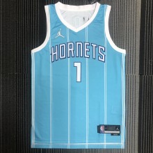 NBA Men 75th Anniversary New Season Charlotte Hornets Blue #1 BALL Jersey High Quality Name and Number Print