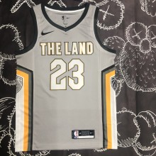 NBA Season 2018 Men Cleveland Cavaliers Grey #23 JAMES Jersey High Quality Name and Number Print