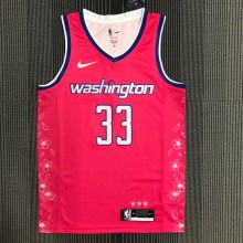 NBA Men Season 2023 Washington Wizards Pink #33 KUZMA Jersey High Quality Name and Number Print