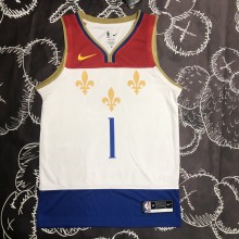 NBA Men Season 2020 New Orleans Pelicans White City #1 WILLIAMSON Jersey High Quality Name and Number Print