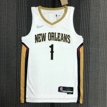 NBA Men 75th Anniversary New Orleans Pelicans White #1 WILLIAMSON Jersey High Quality Name and Number Print
