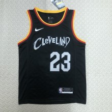 NBA Season 2021 Men Cleveland Cavaliers Black #23 JAMES Jersey High Quality Name and Number Print