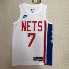 NBA Men Season 2023 Brooklyn Nets White #7 DURANT Jersey High Quality Name and Number Print