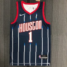 NBA Men Season 2022 Houston Rockets Blue #1 MCGRADY Jersey High Quality Name and Number Print