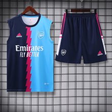 22/23 Arsenal Blue Vest Training Set--Vest and Short Pant Training Tracksuit