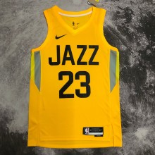 NBA 2023 Men Utah Jazz Yellow #23 MARKKANEN Jersey High Quality Name and Number Print