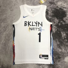 NBA Men 2023 Brooklyn Nets City Version White #1 BRIDGES Jersey High Quality Name and Number Print