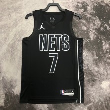 NBA Men 2023 Brooklyn Nets Black with Jordan Logo #7 DURANT Jersey High Quality Name and Number Print