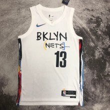 NBA Men 2023 Brooklyn Nets City Version White #13 HARDEN Jersey High Quality Name and Number Print