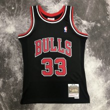 NBA Men Season 1998 Retro Chicago Bulls Black #33 PIPPEN Jersey High Quality Name and Number Print