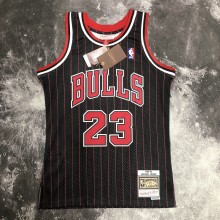 NBA Men Season 1996 Retro Chicago Bulls Black Stripe #23 JORDAN Jersey High Quality Name and Number Print
