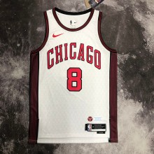 NBA Men 2023 Chicago Bulls City Version White #8 LAVINE Jersey High Quality Name and Number Print