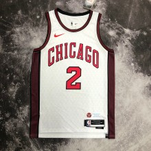 NBA Men 2023 Chicago Bulls City Version White #2 BALL Jersey High Quality Name and Number Print
