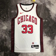 NBA Men 2023 Chicago Bulls City Version White #33 PIPPEN Jersey High Quality Name and Number Print