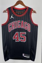 NBA Men 2023 Chicago Bulls Black with Jordan Logo #45 JORDAN  Jersey High Quality Name and Number Print