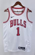 NBA Men 2023 Chicago Bulls White #1 ROSE Jersey High Quality Name and Number Print