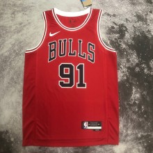 NBA Men 2023 Chicago Bulls Red #91 RODMAN Jersey High Quality Name and Number Print